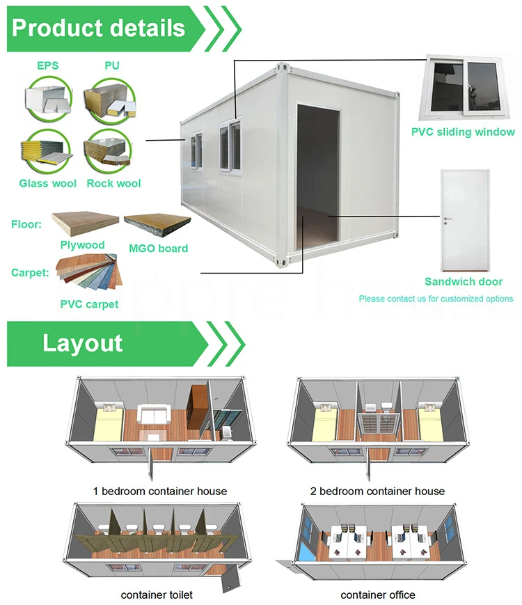 Modular Panel Mobile Homes Prefab 3 Storey Office Building Real