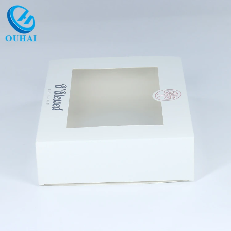 Custom Baby Blanket Packaging Box/folding Apparel Gift Box With Window