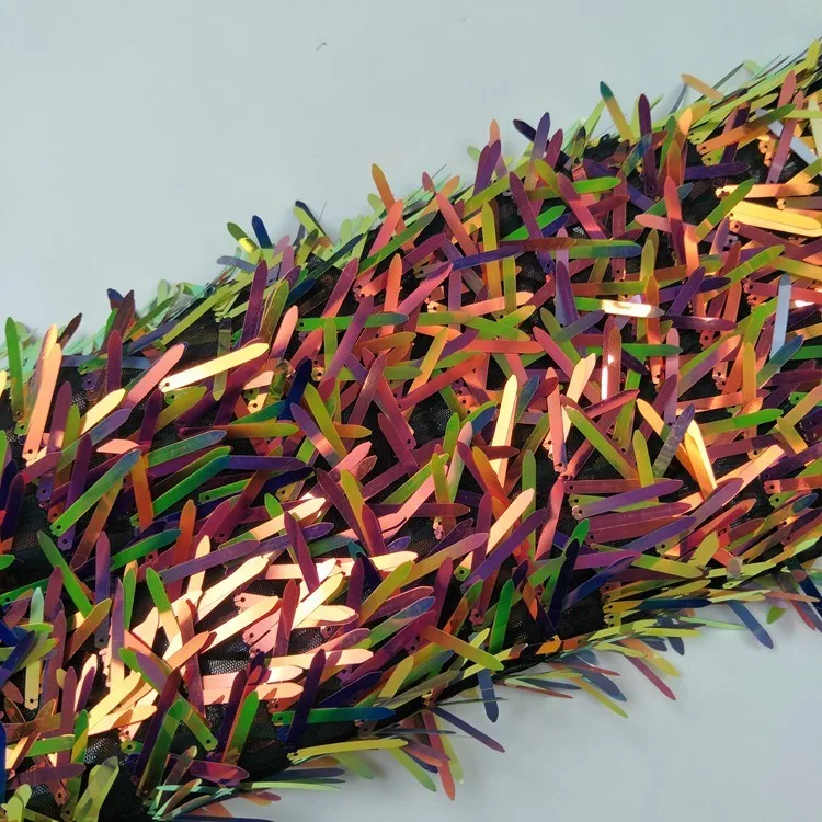 Hot Selling Fringe Sequin Fabric African Lace Fabric Nigerian Tulle