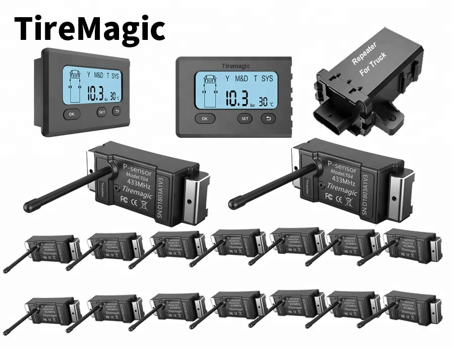 Truck Tpms For Trucks 18 Wheel 200psi Sensor Embedded 2.8inch Lcd