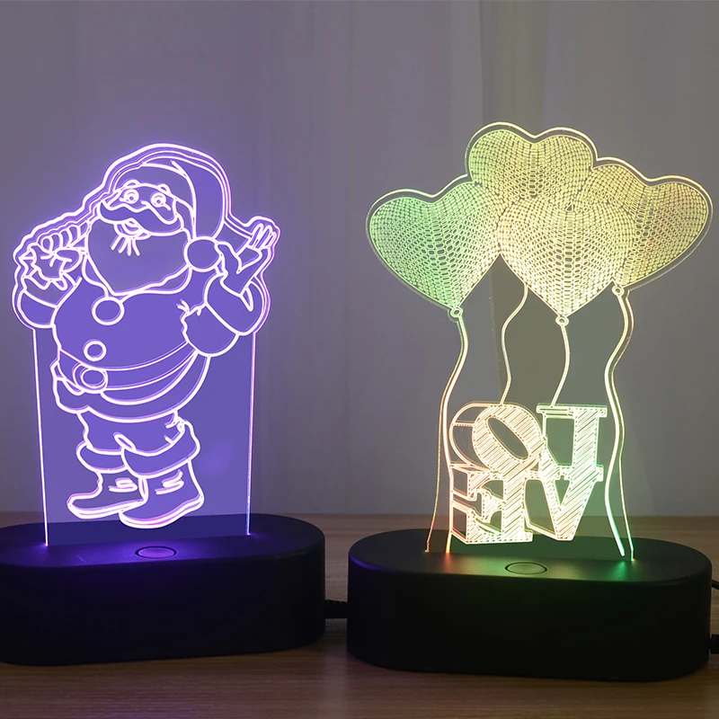 Promotion Gifts 3D Colorful Discoloration LED Acrylic Desk Lamp For Home Decoration