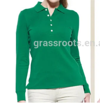 women's long sleeve cotton polo shirts