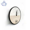 Wooden Wall Clock, Non Ticking and Silent, Easy to Read Indoor Round Wall Clocks With Metal Frame - Great for Home, Office