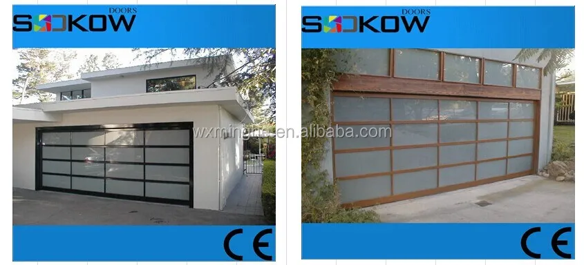 Vidrio Puerta Seccional Con Puerta Peatonal/estilo Marco De Aluminio