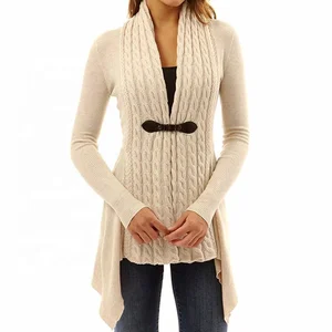 Women Buckle Braid Front Cardigan Knitwear Women Buckle Braid Front Cardigan Knitwear