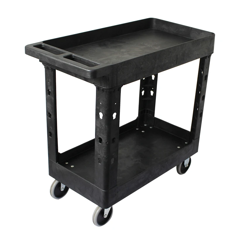 2 Tier Service Tool Storage Plastic Utility Cart With Handle - Buy ...