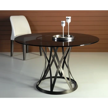 Wrought Iron Base Round Gl 6 Seater Chairs Dining Table Set Wrought Iron Base Round Gl 6 Seater Chairs Dining Table Set