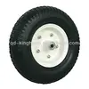 Flat Free Wheelbarrow tire With Steel White Hub, Black PU Foam Tire