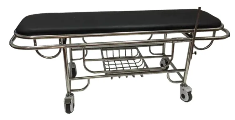 Stainless steel clinic stretcher for sale cheap patient stretcher trolley cart