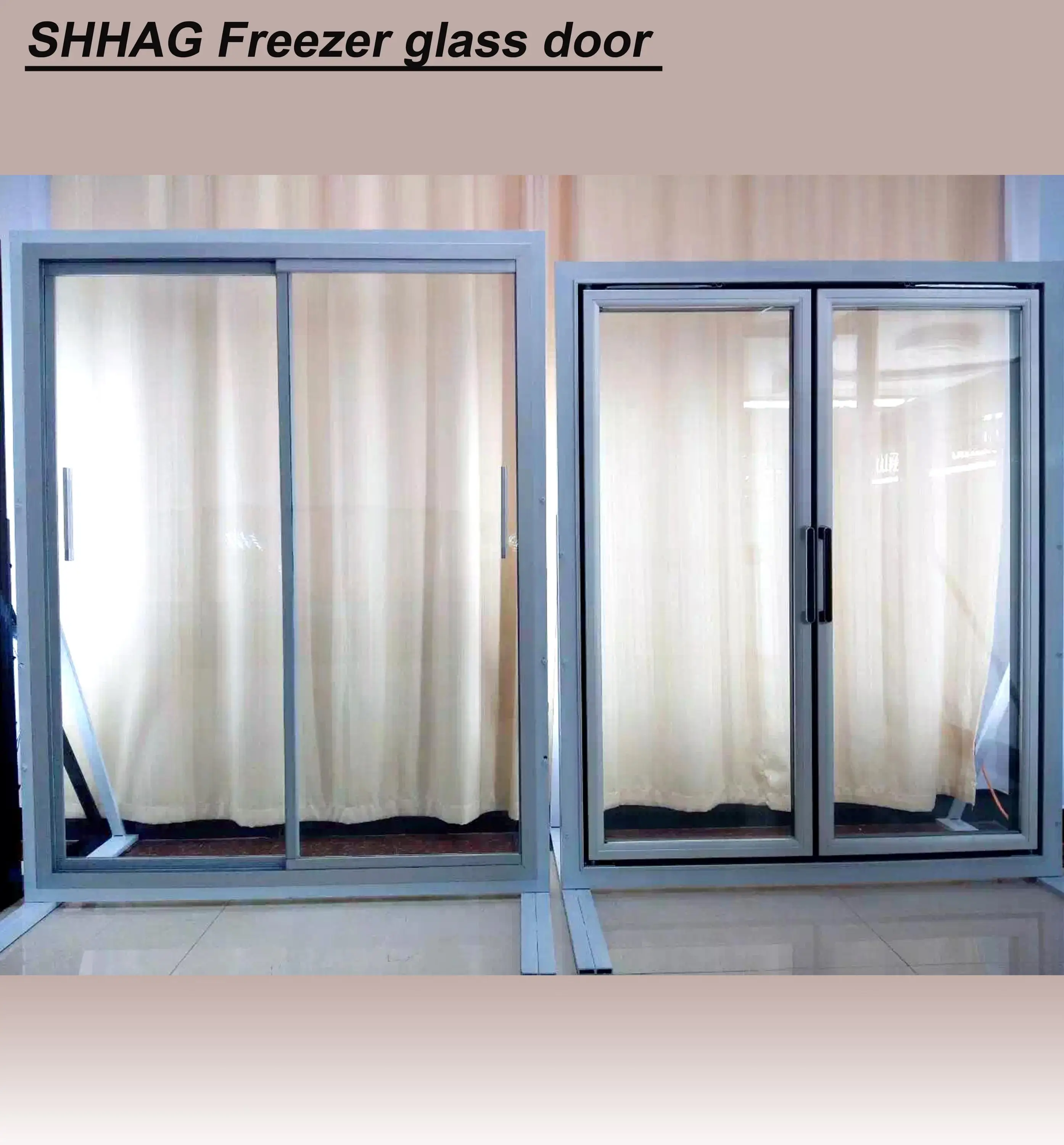 Anti fog electric heated display cabinet sliding glass door