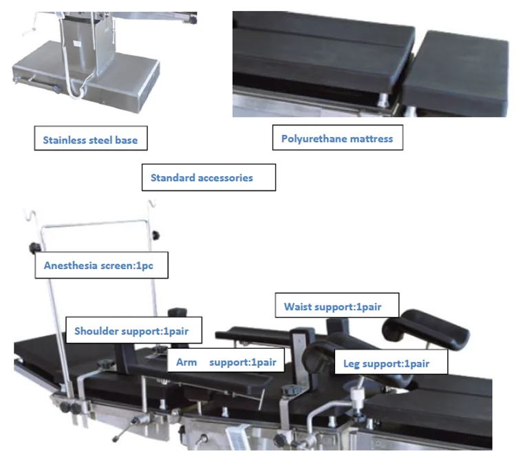 High quality multifunctional electric operation table stainless steel hospital emergency operation table