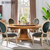 Hot sale wood cheap round kitchen rotating top dining table tables and chair for dinner
