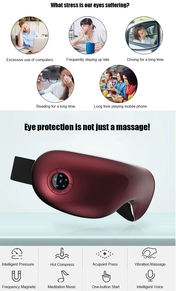 Battery Operated Foldable Heat Infrared Usb Vibration Care Eye Mask Massager Buy Eye Mask