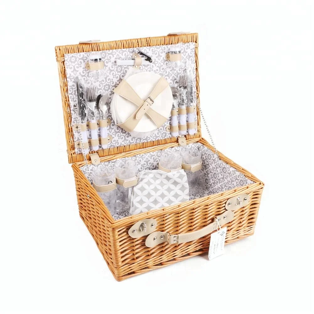 Basket Small Painted Wicker With Polka Dot Lining Basket Small Painted Wicker With Polka Dot Lining