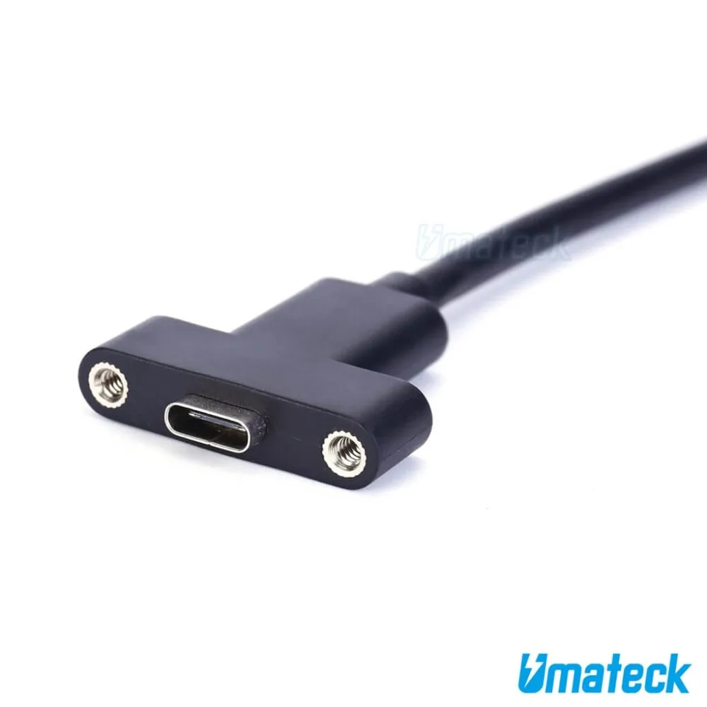 USB 3.1 Male to Female 90 Degree Right Angled Type USB-C Panel Mount ...