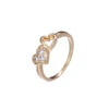 15021 Prong setting artificial diamond heart shape women wedding gold ring in lower price for hot sale
