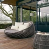 Walden Outdoor Furniture Round Daybed with Canopy/ Patio Rattan Resin Wicker Round Sun Bed/ Rope Round Lounger