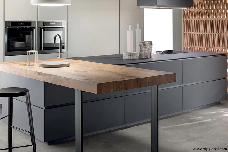 Matt Finish Lacquer Plywood Carcass Luxury Kitchen Cabinet For