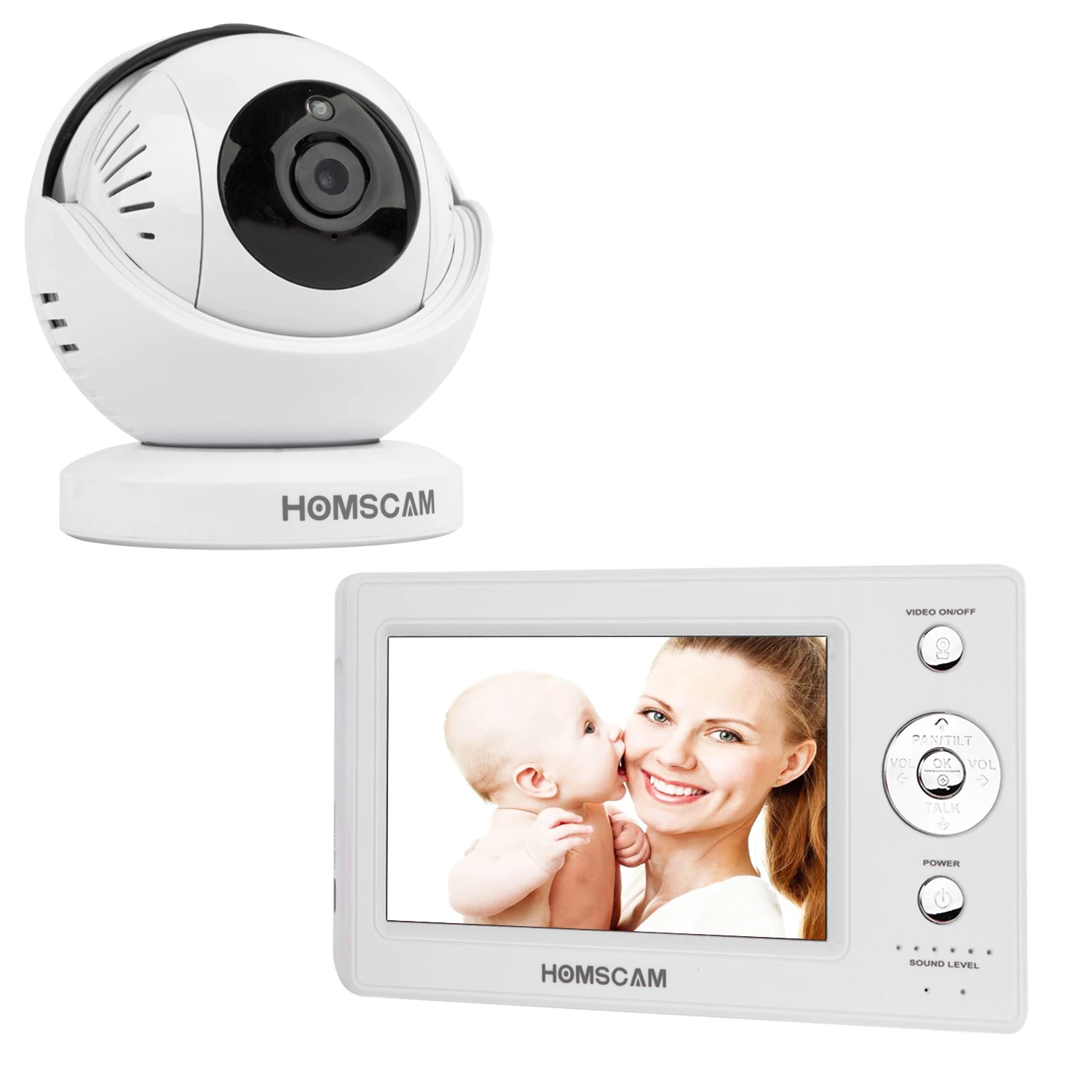 Homscam Car Baby Monitor Baby Monitor 2.4 2.4ghz Wireless 7" Tft Lcd