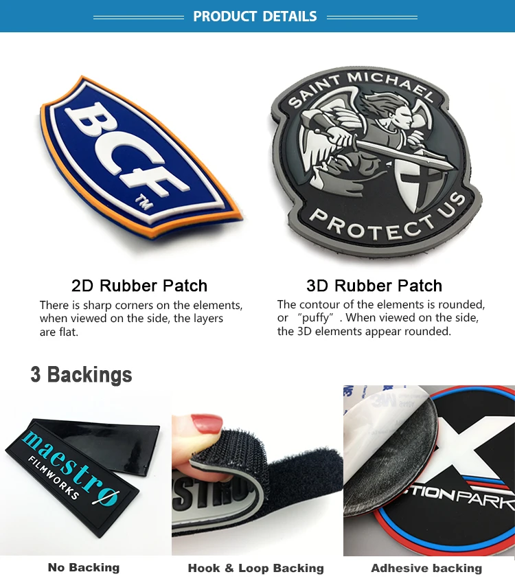 Newly trendy customize pvc rubber 3d embossed effect rubber patch