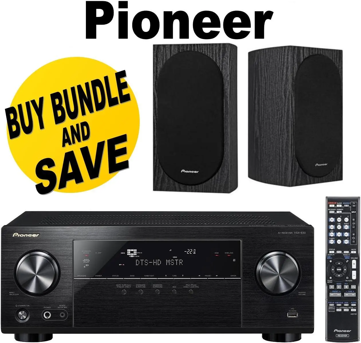 Buy Pioneer VSX-830-K 5.2-Channel AV Receiver with Built-In Bluetooth