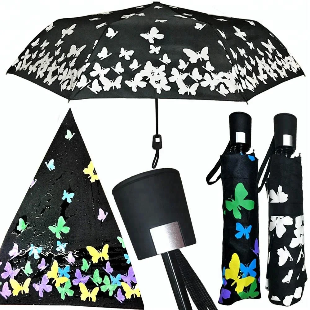 Hot Wholesale Beautiful Color Change Folding Travel Umbrella - Buy