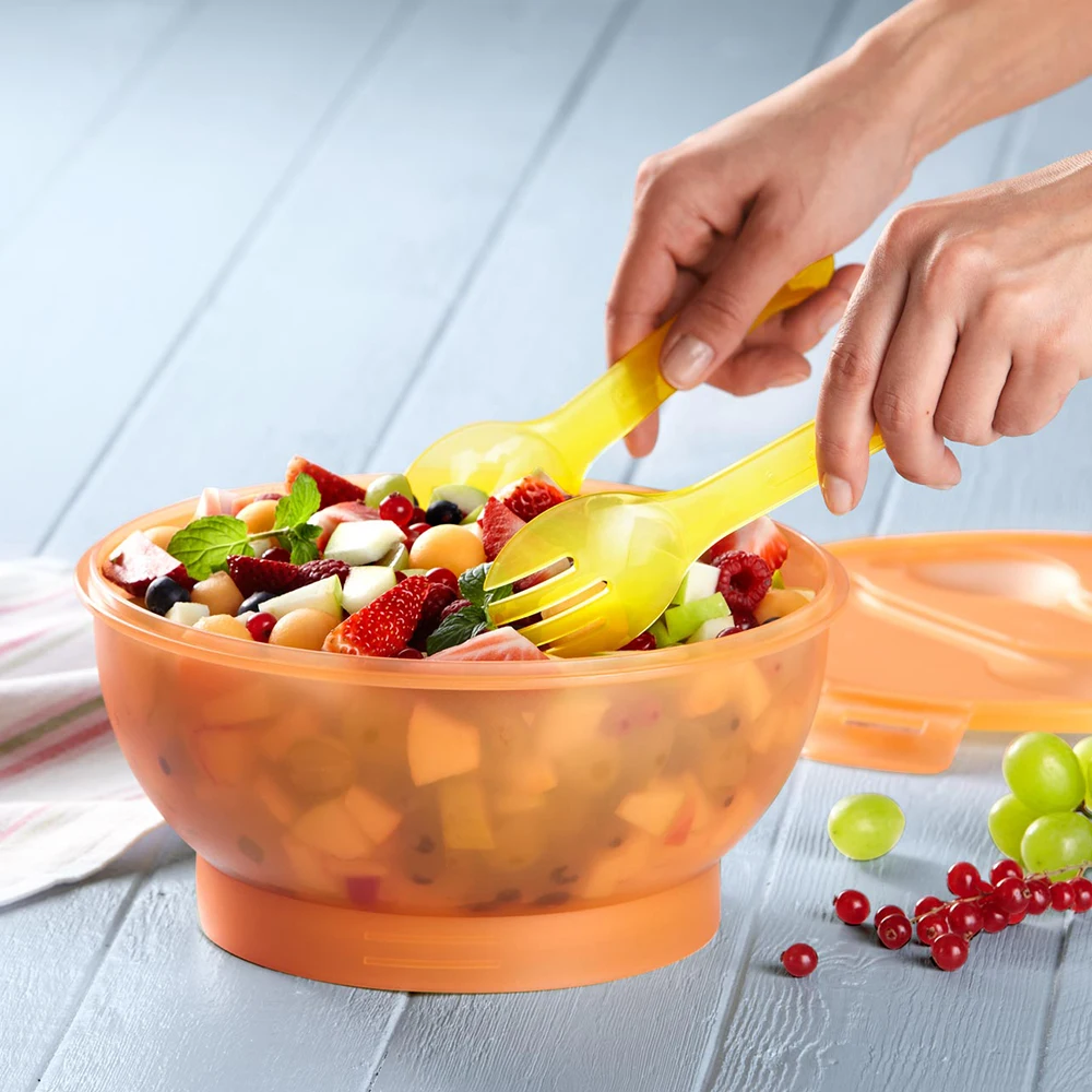 Ecofriendly Plastic Picnic Salad Bowl With Handle Buy Salad Bowl