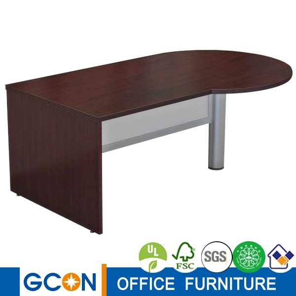 Hot Sales Wood Veneer P Shape Office Furniture Table Desk With
