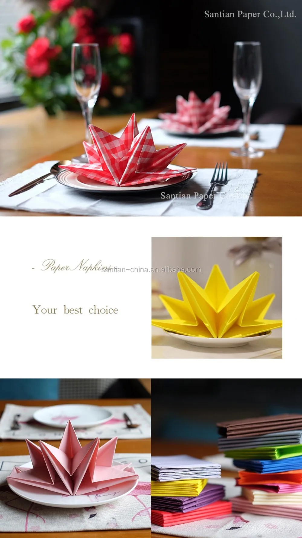 Luxury Wedding Paper Napkins Pre Folded Wedding Napkins Golden Wedding