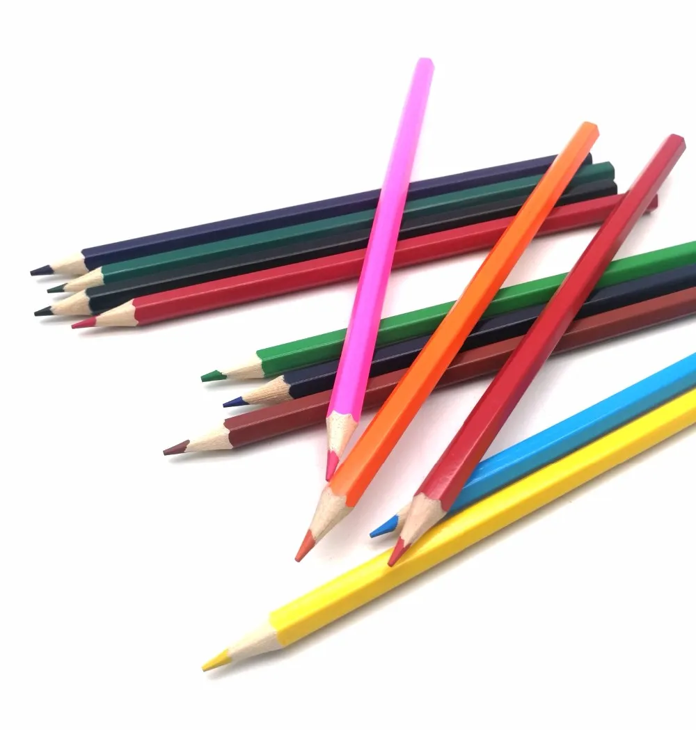 Hexagonal Classic Wood Colored Pencil Cheapest Pencil Non Plastic