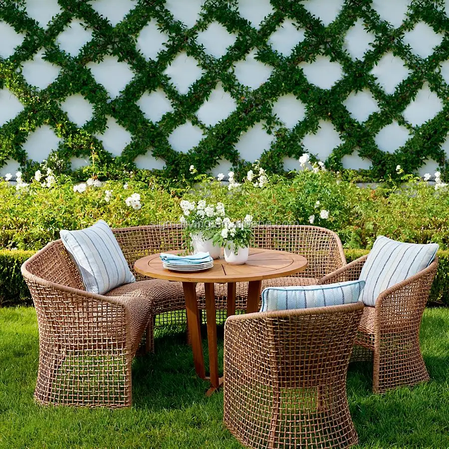 Garden furniture set  outdoor setting  rattan dining table and chairs
