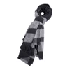 Long Woven Black/Grey/Navy/Yellow Winter Men's Scarf
