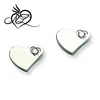 Stainless Steel CZ Polished Heart Post Earrings