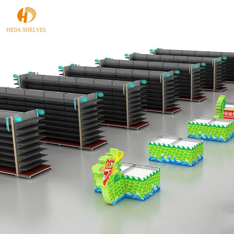 Customized Light Duty Used Grocery Store Shelves Supermarket Display