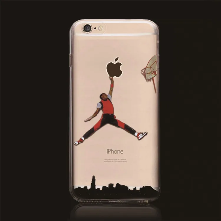 Manufacture wholesale NBA basketall star design ultra thin tpu cell phone case transparent for iPhone 6s / 6s plus