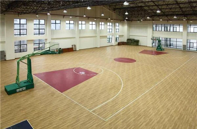 易于安装木纹室内运动篮球场地板