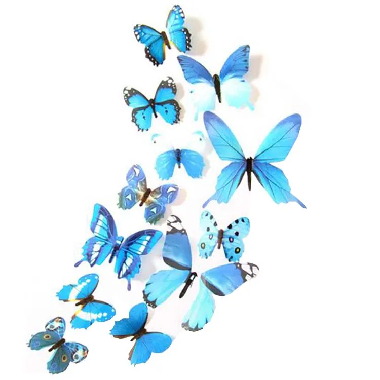 Realistic 12 Pieces 3d Butterfly Stickers For Home Decoration - Buy 3d ...