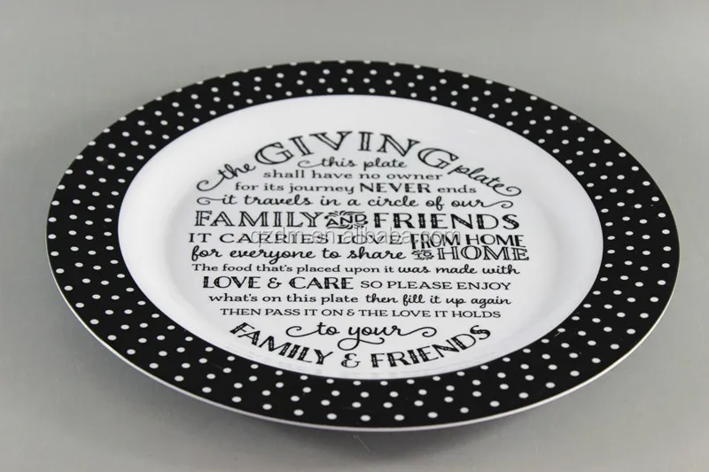 11 Inch Round Melamine Serving Plate With Custom Design