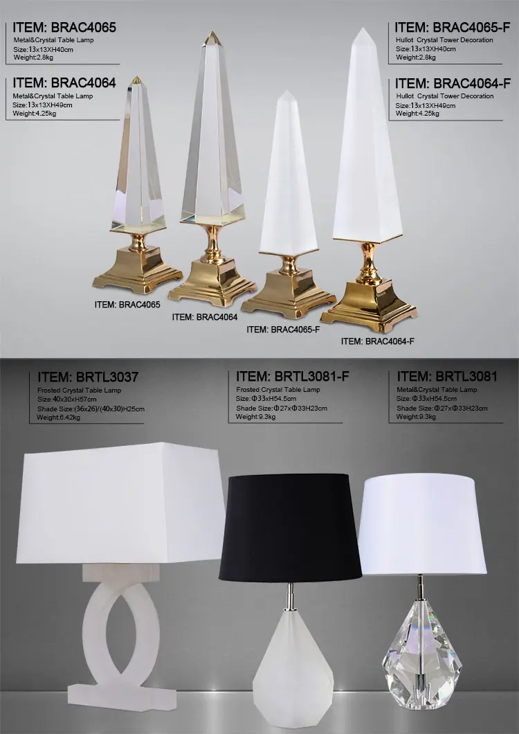 Lighting Wholesale Modern Frosted Crystal Table Lamps For Bedside Decoration