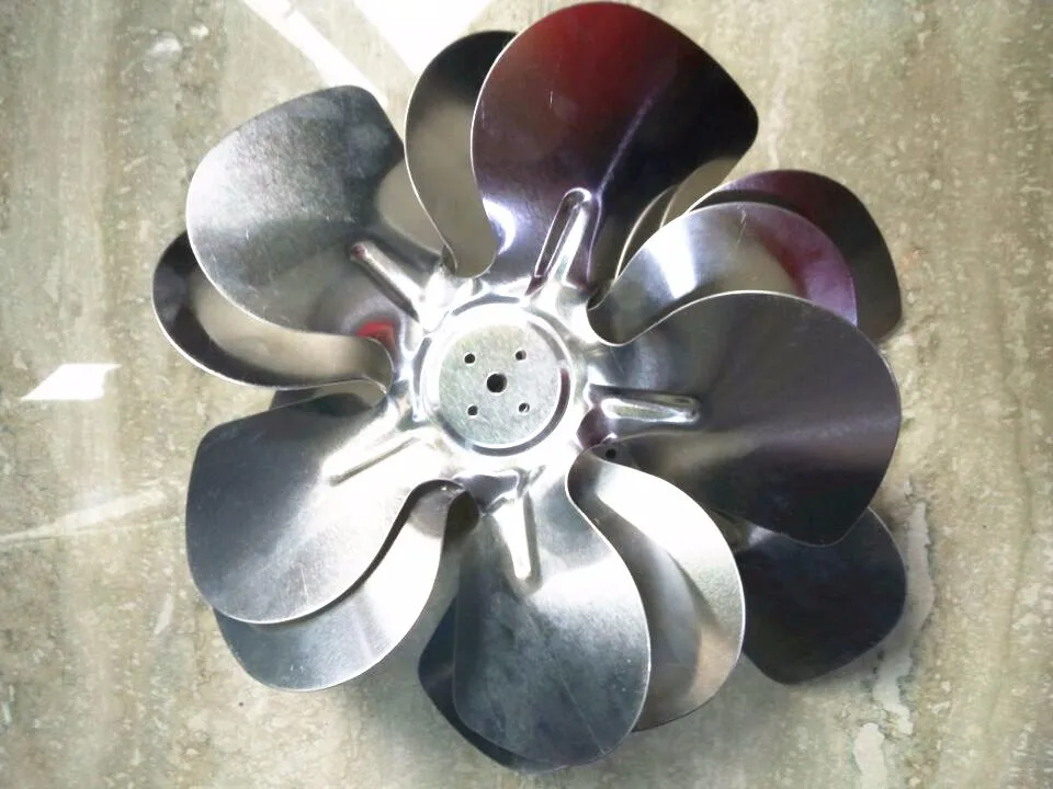 Custom High Precise 250 Mm Aluminum Stamping Cooling Fan Blade Radiator