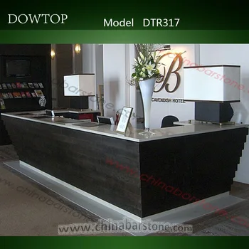 Factory Direct Sale L Shaped Reception Desk Black Front Counter