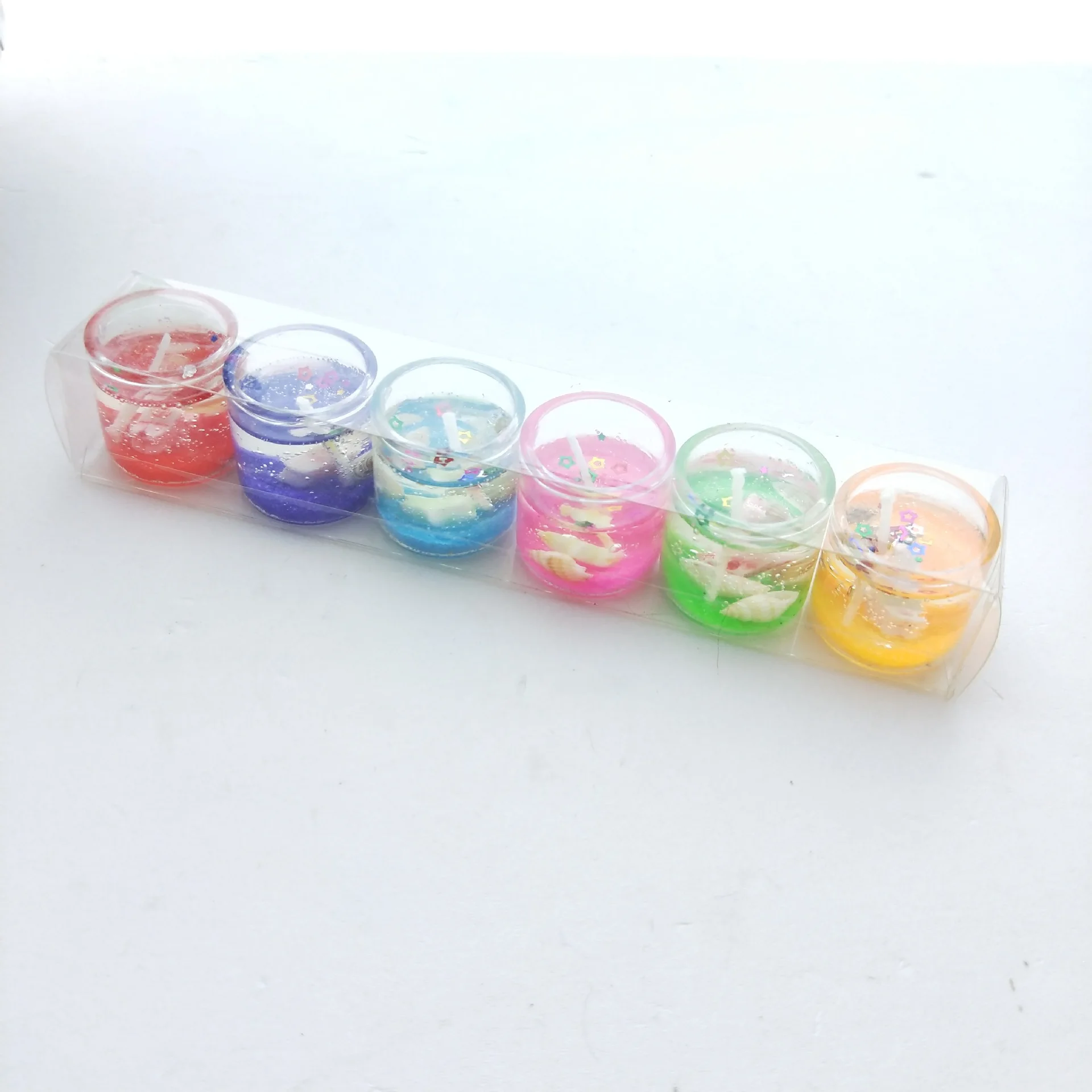 6pcs/box Creative Ocean Crystal Seashell Colored Jelly Candles Buy