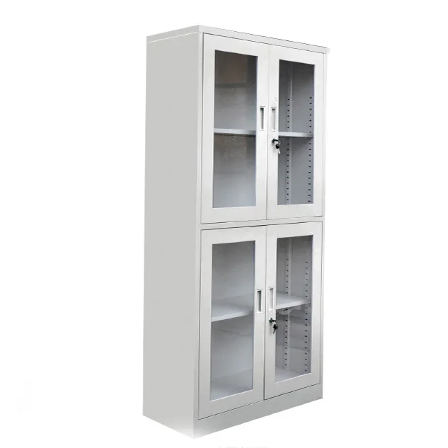 Office Furniture Sliding Glass Door Metal Filing Cabinet With