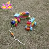 new design kids pull toy wooden trackless train toy W05C043