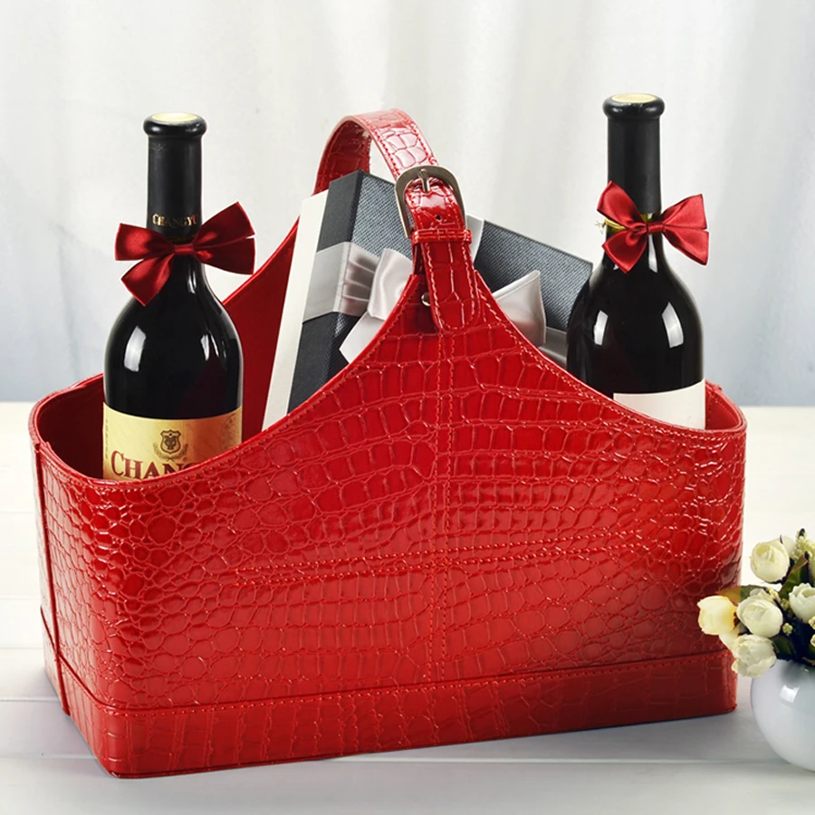Customized Customer Style Fruit Wine Gift Storage Basket,Gifts Basket