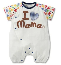baby girls & boys Clothing Rompers kids short Bodysuits & One-Pieces children I love mama papa clothes conjuntos summer 2015