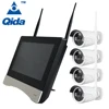 CCTV SYSTEM P2P long wifi distance outdoor Night vision bullet dome camera set 4ch 1080p wireless nvr kit with 12.5 lcd monitor