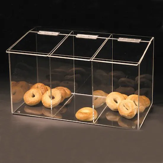 Clear Acrylic Food Container Box With Hinged Lid And Dividers Buy