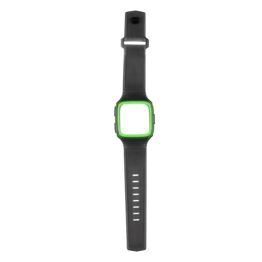 fosa Watch Band Metal Replacement Watch Bracelet Silica Gel Watch Strap for Fitbit woman Men (Green)
