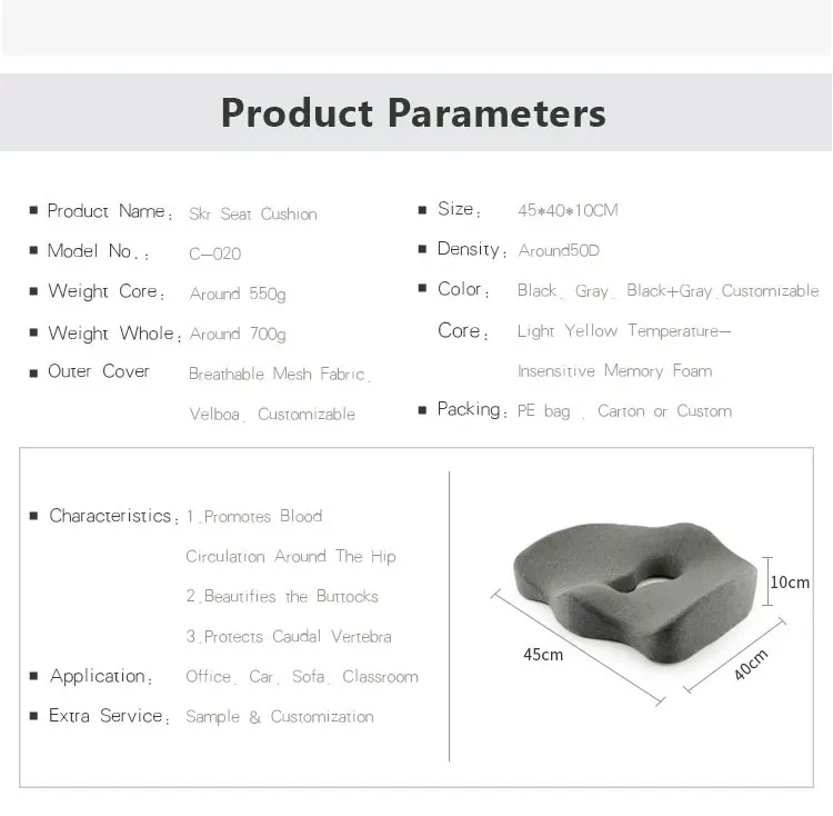 Foldable Shock Absorbing Coccyx Orthopedic Car Driver Luxury Cushions Driver Car Seat Cushion For Back Pain